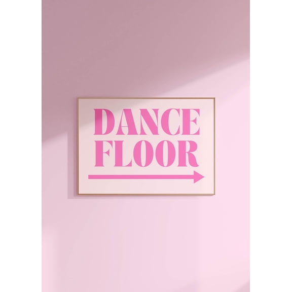 Dance Floor Typography Wall Art Retro Decor Living Room Bedroom Office