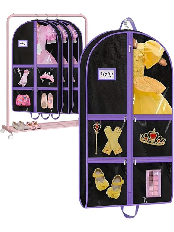 Dance Garment Bag with 5 Clear Pockets 39" - Waterproof Foldable Dress Bag & Cover for Dance Competition