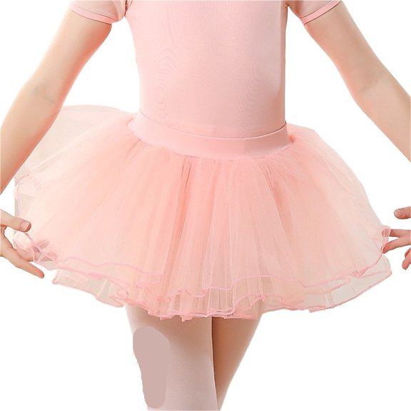 Dance Gauze Skirt Girls Tutu Skirt White Pink Skirt Girl Four-layer Tutu Dance Skirt