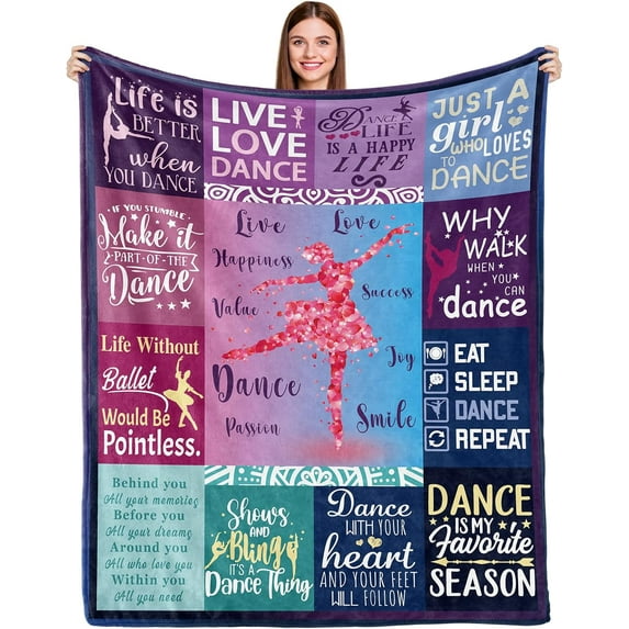 Dance Gifts Blanket Dance Gifts for Girls Ballet Dance Teacher Gifts Dance Gifts for Teen Girls Best Birthday Gifts for Dance Lover Throw Blanket 50x60