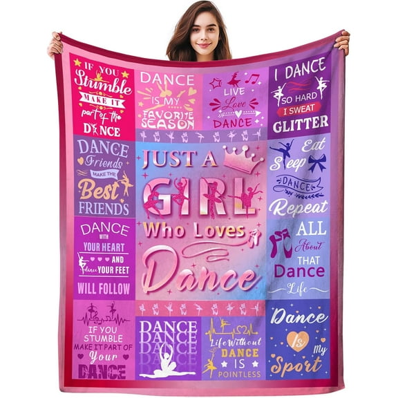 Dance Gifts Blanket Throw Stuff Dances Blankets Lightweight Flannel Warm Bedding Dance Gifts for Girls Dancers Kids Women Teachers Birthday Decorations 50"X40"