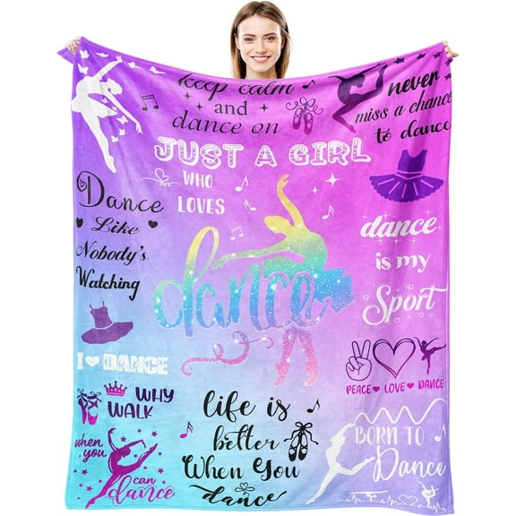 Dance Gifts for Girls Dancer Blanket Soft Flannel Dancers Merch Throw Blanket for Dance Lovers Team Dancing Gifts Stuff 50"x40"