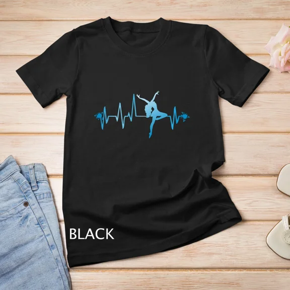 Dance Girl Heartbeat Cute Dancer Ballet Lover Motion Graphic Unisex T-Shirt, up to size 5XL