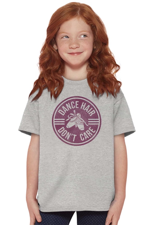 Dance Hair Dont Care Joke Ballet Barre Girls Kids T Shirt Tees Teen Brisco Brands S