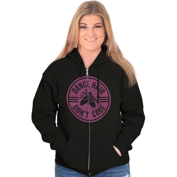 Dance Hair Dont Care Joke Ballet Barre Zip Hoodie Sweatshirt Women Brisco Brands X
