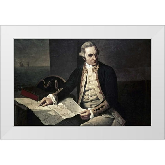 Dance-Holland, Nathaniel 14x10 White Modern Wood Framed Museum Art Print Titled - Captain James Cook