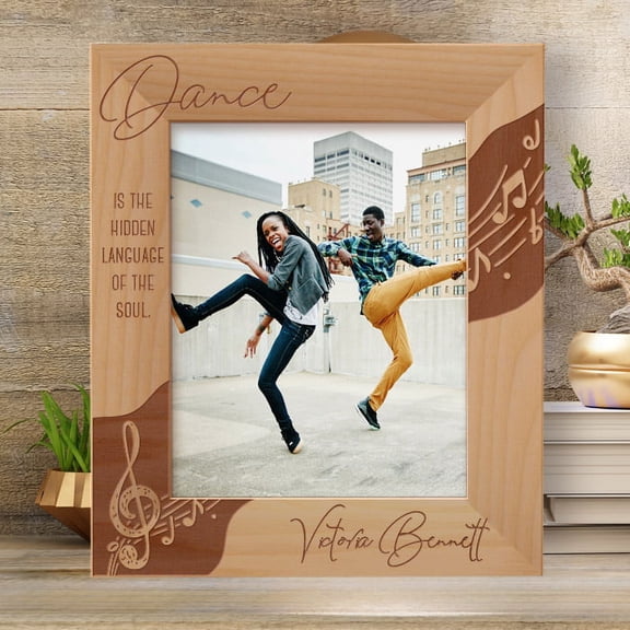 Dance Is The Hidden Language Of the Soul Personalized Wooden Frame 8" x 10" Brown (Vertical)