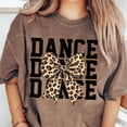 thumbnail image 1 of Dance Leopard Print T-Shirt, Cheetah Print Dance Mom Design, Distressed Dance Bow Graphic Tee, 1 of 5