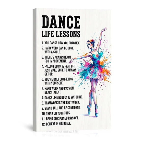 Dance Life Lessons Ballerina Inspirational Quote Dancer Motivation For Studio Home Canvas