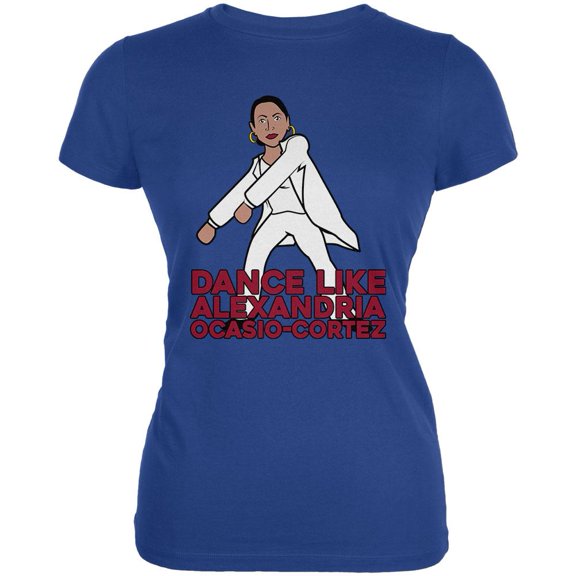 Dance Like Alexandria Ocasio Cortez Flossing Juniors Soft T Shirt Royal SM