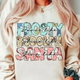 thumbnail image 1 of Dance Like Frosty Shine Like Rudolph Give Like Santa Sweatshirt, Fun Retro Doodle Christmas Pullover, Holiday Quote Sweater, 1 of 5