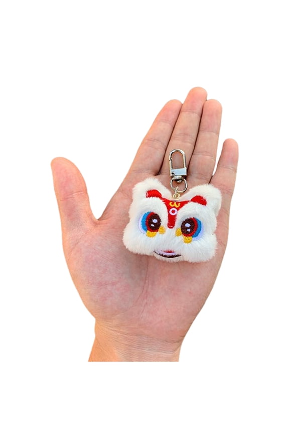 Dance Lion Keychain Backpack Pendant Fashionable Cartoon Keyring for 2024 Chinese New Year Gift Pocket Hanging Accessory