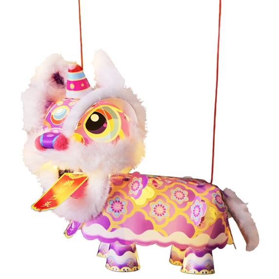 Dance Lion Lantern DIY Kit, Chinese New Year DIY Lion Dance Lantern Kit, Home Decoration Craft Kit, Holiday DIY Project, Lion Lantern Decoration Kit, (Requires Assembly by Yourself)