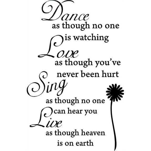 Dance Love Sing Live Wall Quotes Decal Removable Stickers Decor Vinyl Art