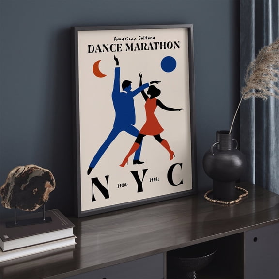 Dance Marathon Poster Vintage Nyc Art Decoration, Unframed Paper Poster 16x20in