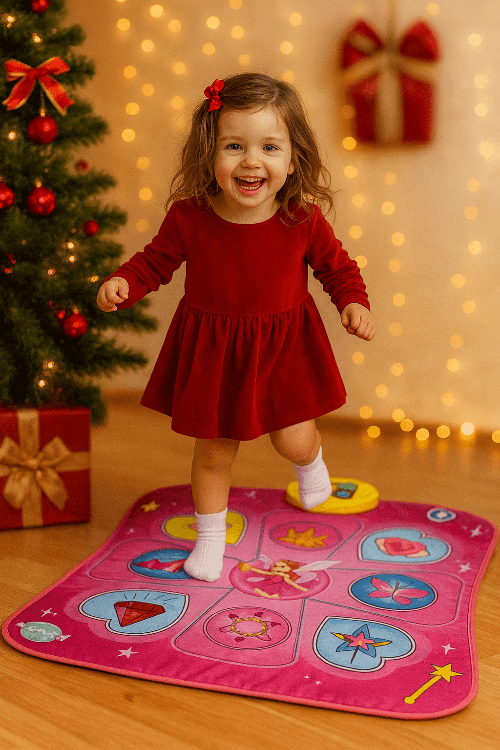 EACOPOL Dance Mat Children's Toy Gifts for Girls Boys Age 3 + Years Music Mat Challenge Modes LED Integrated Music Christmas Birthday Children's Toy Purple)