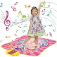 thumbnail image 1 of Dance Mat-Dance Game Toys Gift for Girls Boys 3-12 Year Old-Electronic Dance Play Mat With 8 Challenge Levels,Built-in Music,Touch Sensitive LED Light Up-Christmas Birthday Gift Ideas for Kids, 1 of 7