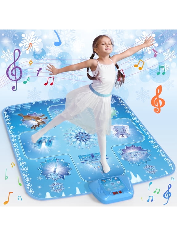 Dance Mat - Frozen Toys for Girls Electronic Dance Pad with 5 Game Modes, Built-in Music, Touch Sensitive Light Up LED Kids Musical Mat, Christmas & Birthday Gift for Girls 3-12
