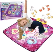 Dance Mat for Kids Ages 3-12, Dance Pad Game with LED Lights, Adjustable Volume, Built-in Music, 3 Challenge Levels, Christmas Birthday Toys Gifts for 3 4 5 6 7 8+ Year Old Girls