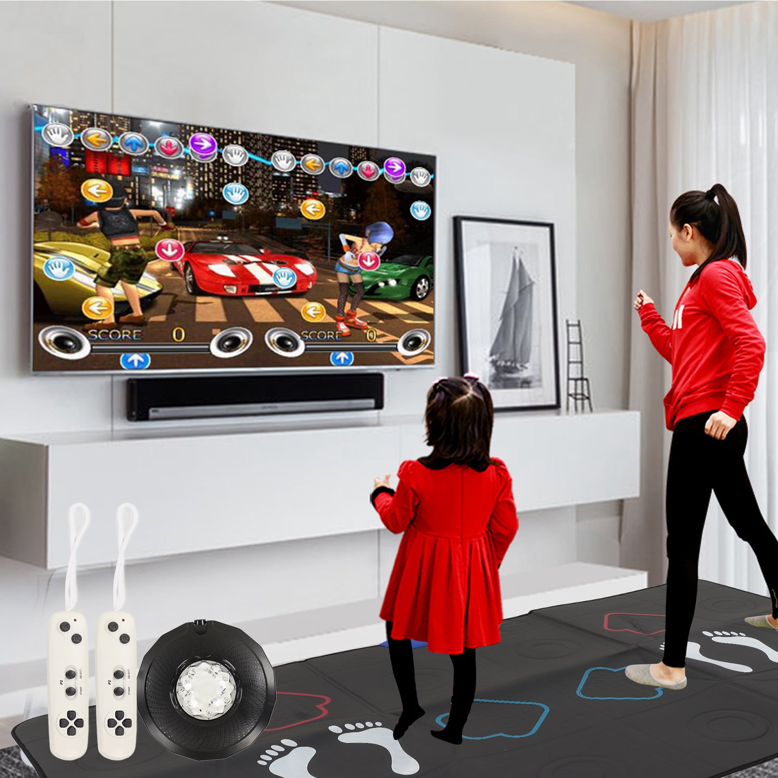 Dance Mat for TV, Musical Electronic Dance Mats with AR Camera, Double