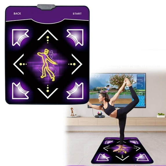 Dance Mat Toys,Electronic Dance Pad with Light-up 4-Button,Connect Computer,Music Dance with 5 Game Modes,Birthday Toys Gifts,Christmas Gifts