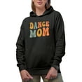 thumbnail image 1 of Dance Mom, Dancer Mother Themed, Groovy Retro Wavy Text Merch Gift, Black Hooded Sweatshirt or Hoodie, 2XL, 1 of 5