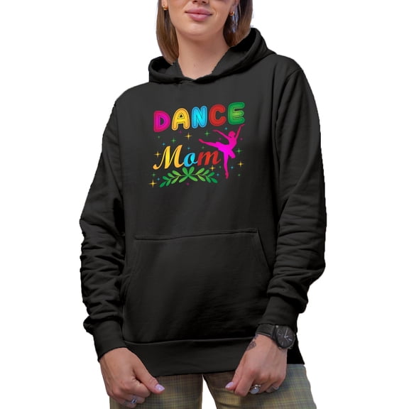 Dance Mom Glitter Merch Gift Ideas for Dancers Black Hooded Sweatshirt or Hoodie, Small