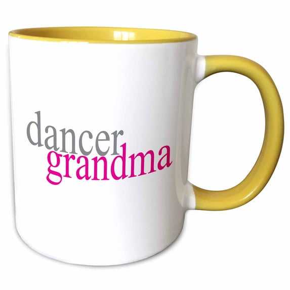3drose, Dance Mom in Pink, 15oz Two-tone Yellow Mug