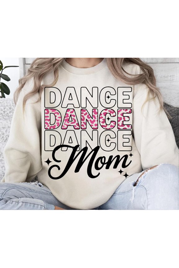Dance Mom , Leopard Print Dance , Cheer Mom Sublimation Design, Dance Teacher Gift , Pink Dance Mom Clipart, Dance Shirt Design SWEATSHIRT All Size S-5XL