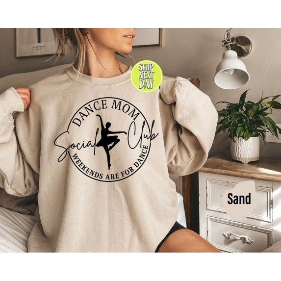 Dance Mom Social Club Sweatshirt, Retro Weekends Are for Dance Crewneck, Funny Dancer Gift for Moms