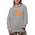 thumbnail image 1 of Dance Mom, Title for Dancer Mother, Mama or Mommy, Groovy Retro Wavy Text Merch Gift, Heather Grey Hooded Sweatshirt or Hoodie, Medium, 1 of 5