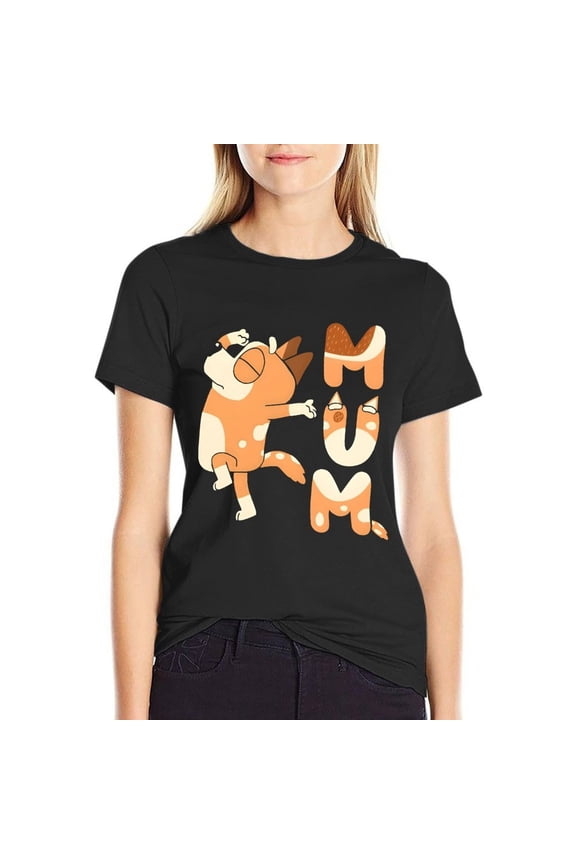 Dance Mom Women’s Cotton Short Sleeve T-Shirt HD Graphic Print Casual Crew Neck Tee M