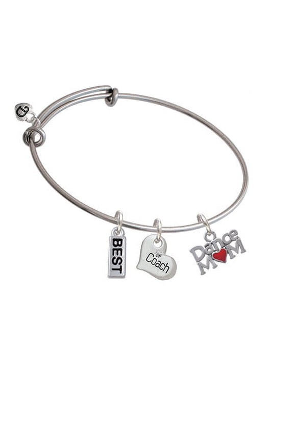 Dance Mom with Red Heart Coach Heart Expandable Bangle Bracelet
