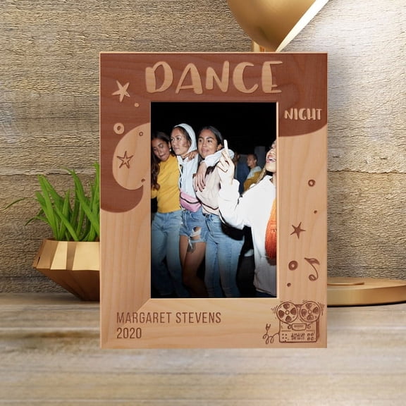 Dance Night Personalized Wooden Frame 4" x 6" Brown (Vertical)