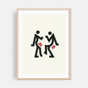 Dance No.3 - Z rich Zurich Switzerland Illustration Abstract Minimalist Humor Geometric Pop Art Modern Art Line Art Oak Framed Wall Art Print 5 x 7 inches