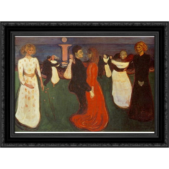 Dance Of Life 20x20 Black Ornate Wood Framed Canvas Art by Munch, Edvard