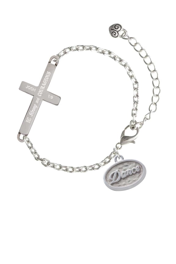Dance - Oval Seal - Strong and Courageous - Cross Bracelet
