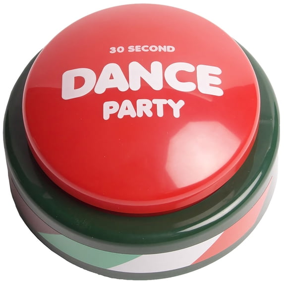 30 Second Dance Party: The Holiday Button - Lights-Up To the Music Beat, Plays 5 Festive Songs, DJ Party Break, Gag Gift, Family Fun, Stocking Stuffer