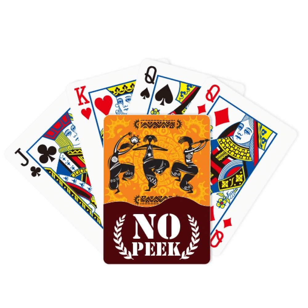 Dance People Mexico Totems Mexican Flute Peek Poker Playing Card Private Game