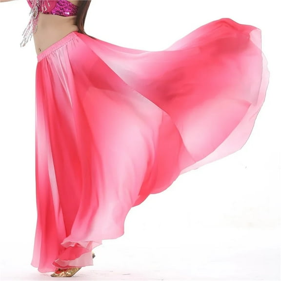 Dance Performance Set Gradient Color Large Swing Skirt