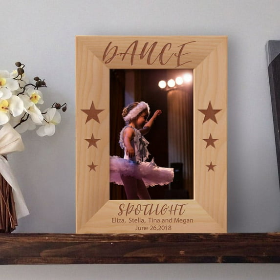 Dance Personalized Wooden Picture Frame 4" x 6" Brown (Vertical)