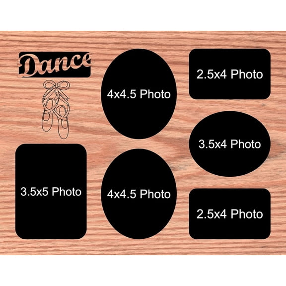 Dance Picture Frame (11x14 Layout H, Whitewash)