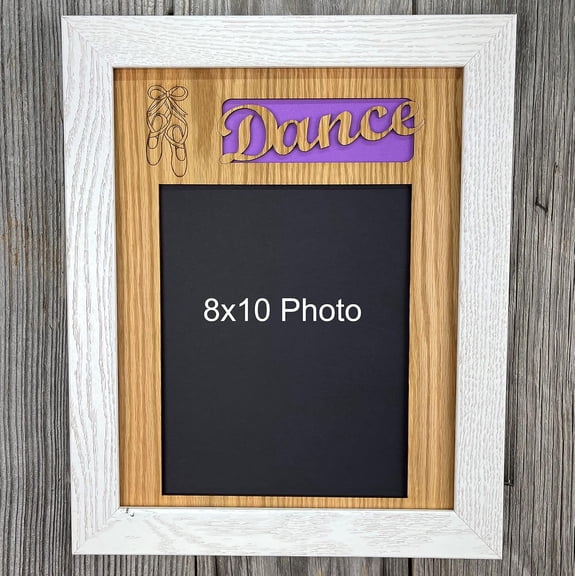 Dance Picture Frame (11x14 Layout K, Whitewash)