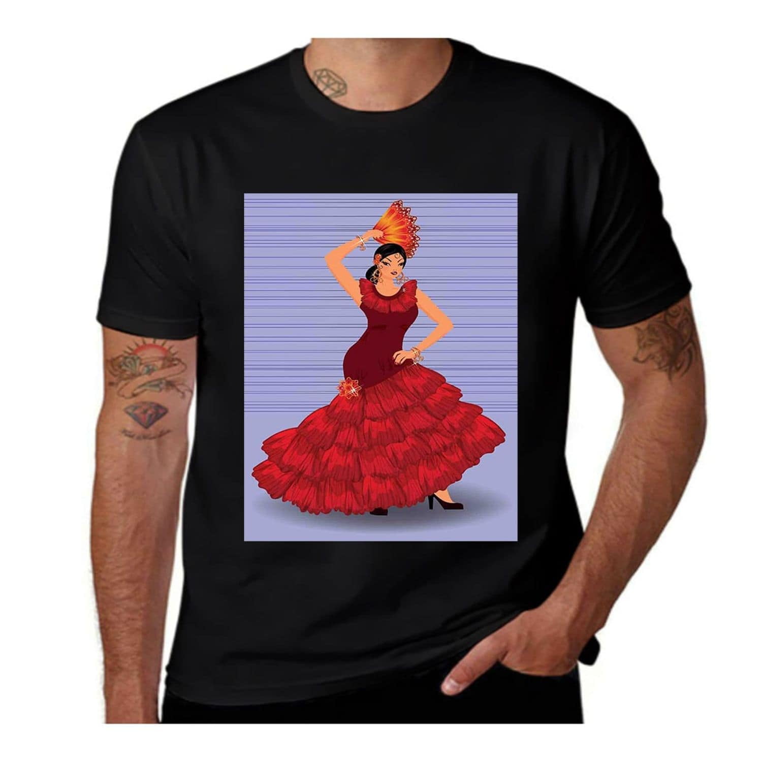 Dance Pose Spanish Lady-Spanish-Maroon-Vermilion-Ceil Blue- Casual