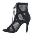 thumbnail image 1 of Dance Practice Shoes for Women Mesh Ballroom Sandals High Heels Shoes (Black 41), 1 of 8