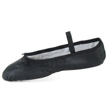 Dance  Shoes Danz N Motion Ballet 1.5 Big Kid Black Full Sole Classical Leather