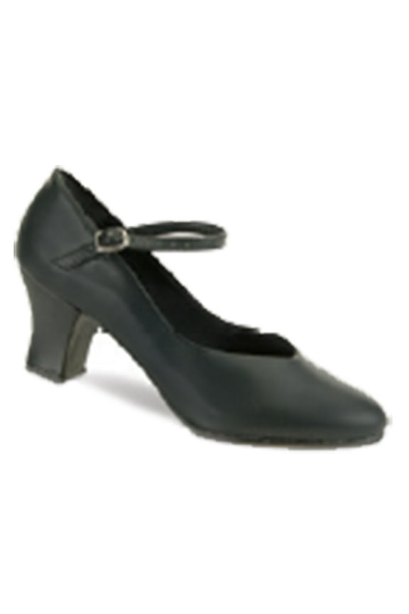 Dance Shoes Danz N Motion Jazz 4.5 Big Kid Black 1.5" Heel Ballroom Leather Sin