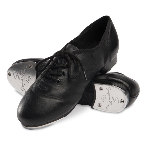 Dance Shoes Danz N Motion Tap 1.5 Black Mary Jane Broadway Leather Loop Strap