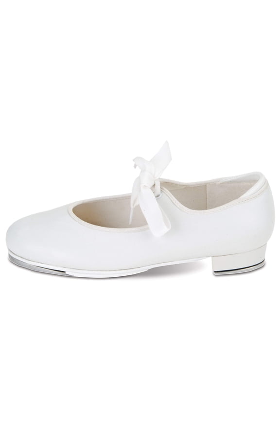 Dance  Shoes Danz N Motion Tap 6.5 Toddler White Mary Jane Broadway Leather Loop