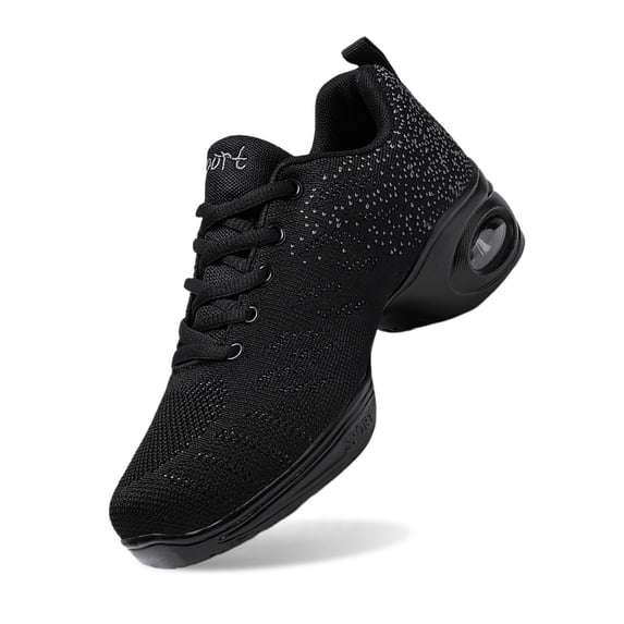Dance Shoes for Women Jazz Shoes Split Sole Dance Sneakers Lace-up Air Cushion Jazz Sneakers Breathable Modern Dance Shoes Platform Walking Dance Shoe